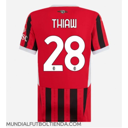 Camiseta AC Milan Malick Thiaw #28 Primera Equipación Replica 2024-25 para mujer mangas cortas